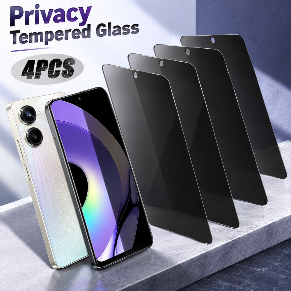 Realme C67 - ฟิล์มกระจกนิรภัยกันมองข้าง 4 ชิ้น สำหรับ Realme C25