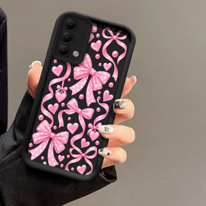 Realme C67 - เคสโทรศัพท์ลายดอกไม้ผูกโบว์ สำหรับ OPPO Realme C100i C85