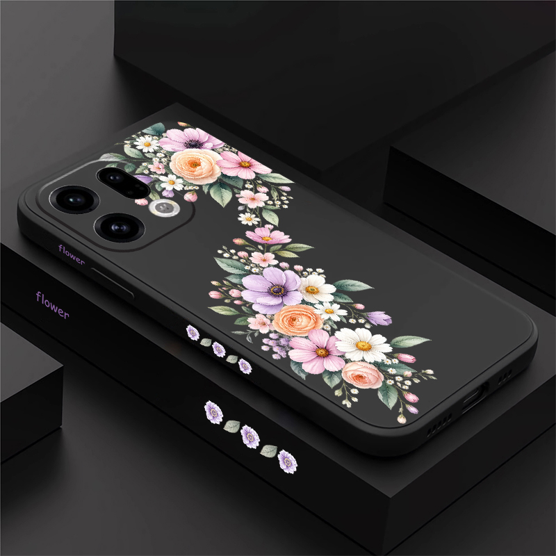 Oppo Reno 12 - เคสโทรศัพท์ลายดอกไม้เล็กๆ สีชมพู สำหรับ OPPO Reno 16